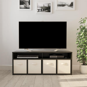 Mainstays 4 Cube TV Console, True Black Oak