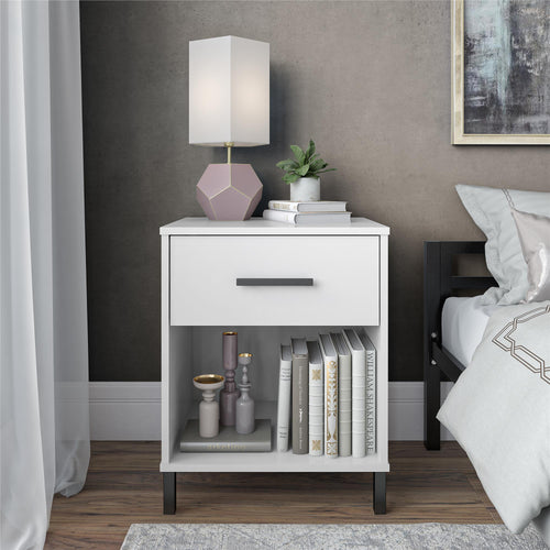 Mainstays/YourZone 1 Drawer Nightstand in White