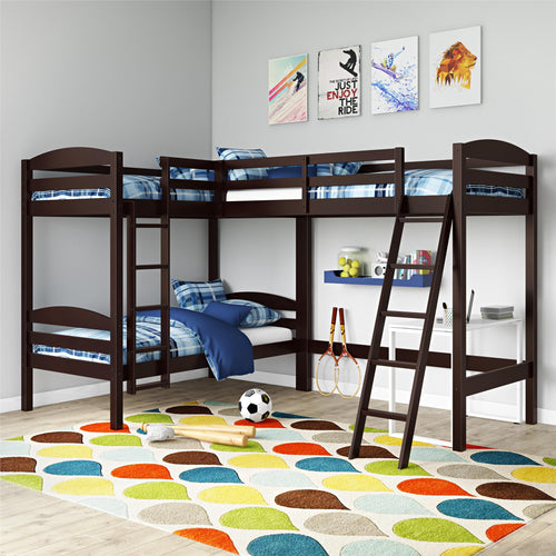 Better Homes and Gardens Leighton Triple Bunk Bed, Espresso