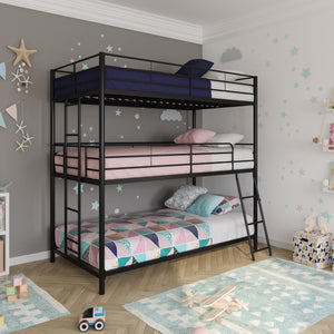 Metal Triple Bunk Bed, Twin