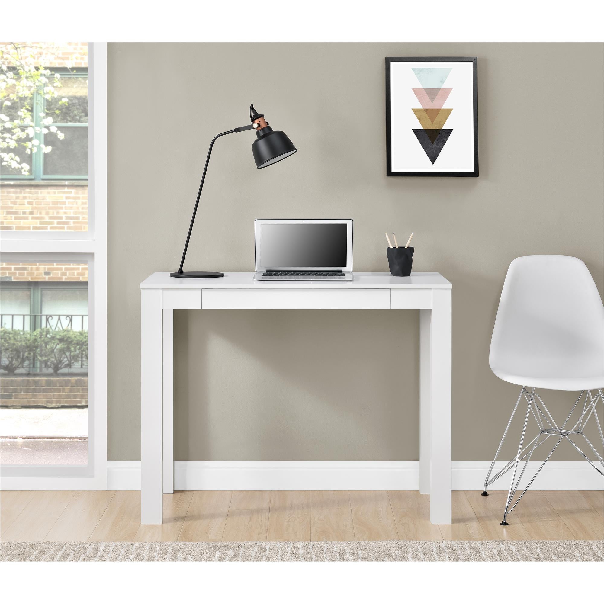 Mainstays parsons writing desk on sale with storage drawer
