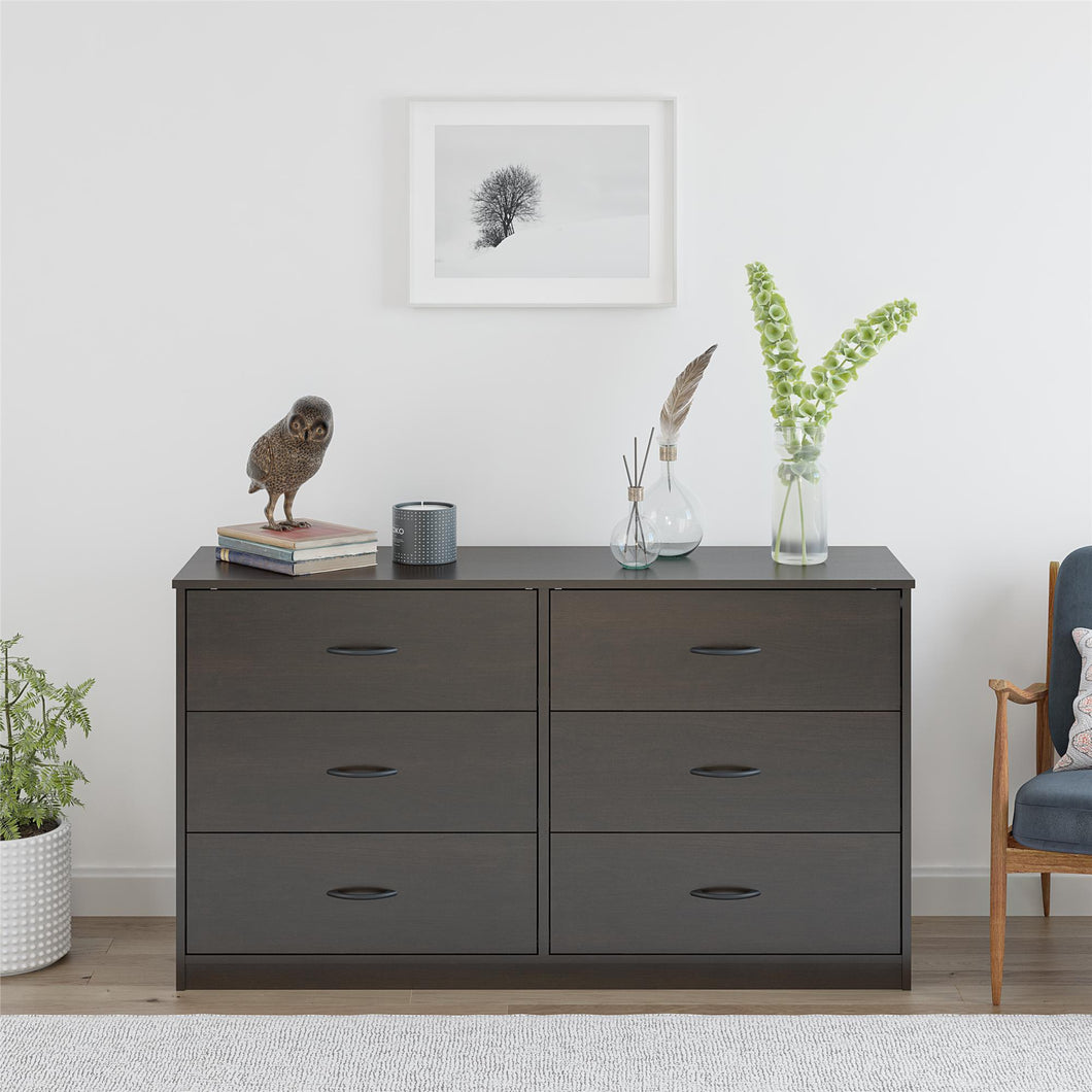 Mainstays Emery 6 Drawer Dresser, Multiple Colors Mainstays Emery 6 Drawer Dresser, Multiple Colors